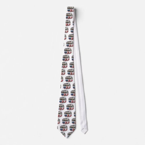 State of Georgia and USA Flag Text Neck Tie