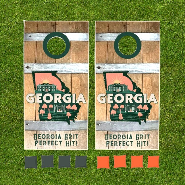 State of Georgia Rustic Cornhole Set (Creator Uploaded)
