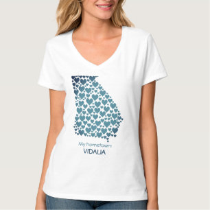 State of Georgia Silhouette Hearts & Hometown T-Shirt