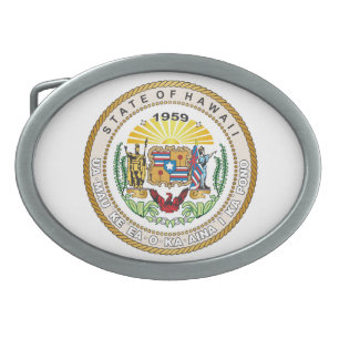 State of Hawaii Great seal Belt Buckle