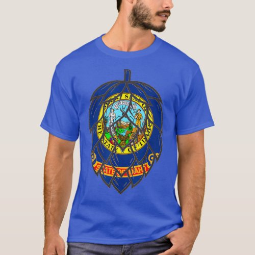 State of Idaho Flag Craft Beer Hop Cone T_Shirt