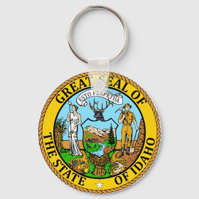 State of Idaho Flag Seal Keychain (Front)
