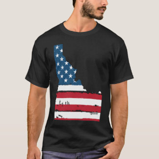 State Of Idaho Patriotic Usa Flag For Men Women Ad T-Shirt