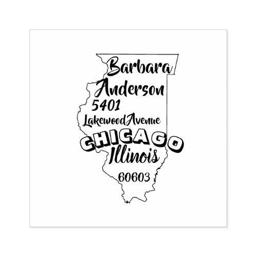 STATE OF ILLINOIS LINCOLN RETURN ADDRESS CHICAGO RUBBER STAMP