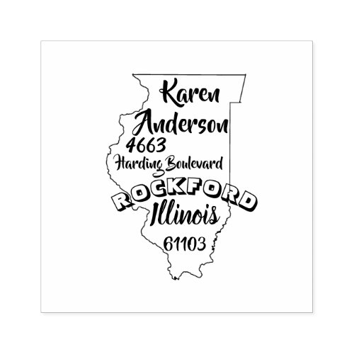 STATE OF ILLINOIS LINCOLN RETURN ADDRESS ROCKFORD RUBBER STAMP