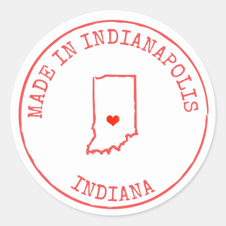 State of Indiana/Address/Business/Wedding Custom Classic Round Sticker