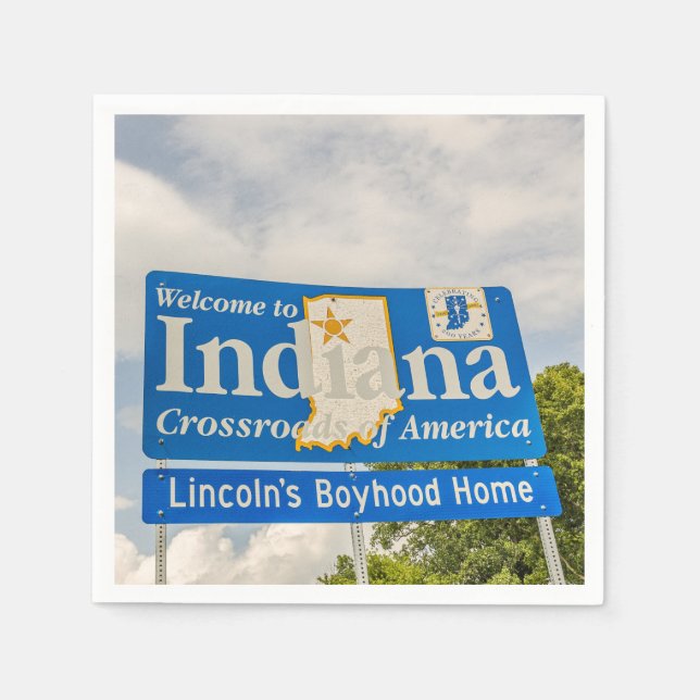 State of Indiana Welcome Sign Napkins (Front)