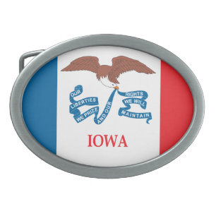 State of Iowa flag Belt Buckle