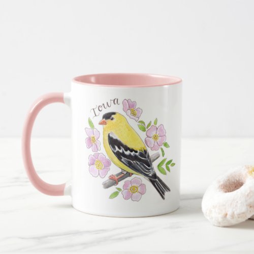 State of Iowa Mug _ State Bird and Flower