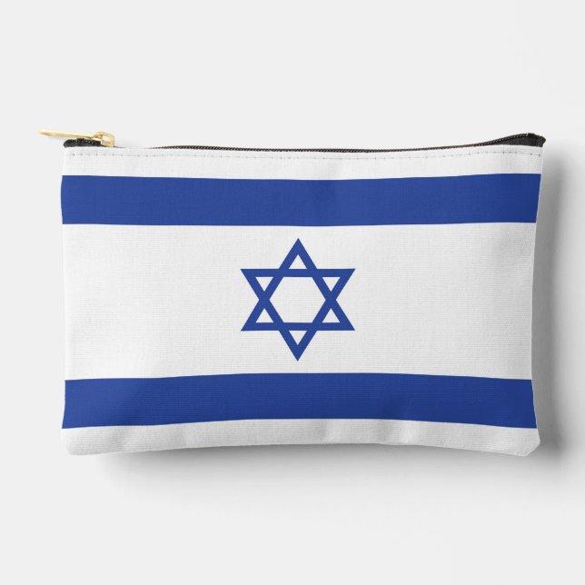 State of Israel Flag, Star of David Judaism Jewish Accessory Pouch (Front)