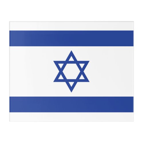 State of Israel Flag Star of David Judaism Jewish Acrylic Print