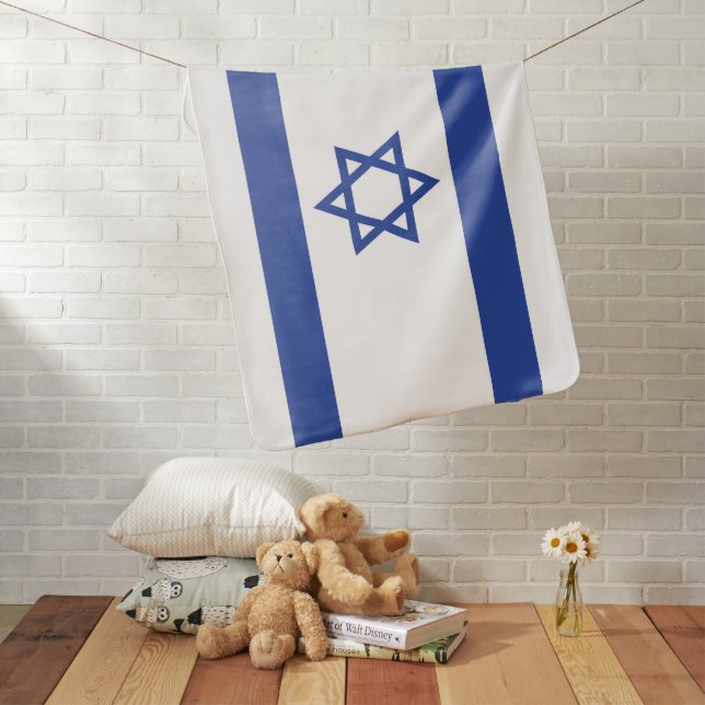 State of Israel Flag, Star of David Judaism Jewish Baby Blanket (In Situ)