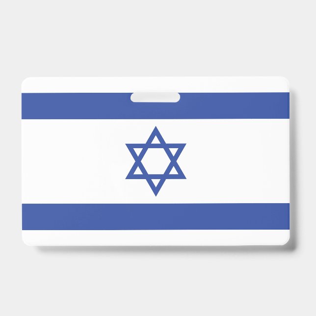 State of Israel Flag, Star of David Judaism Jewish Badge (Front)