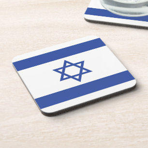 State of Israel Flag, Star of David Judaism Jewish Beverage Coaster