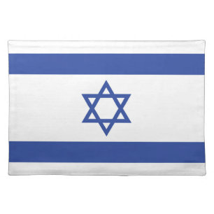 State of Israel Flag, Star of David Judaism Jewish Cloth Placemat