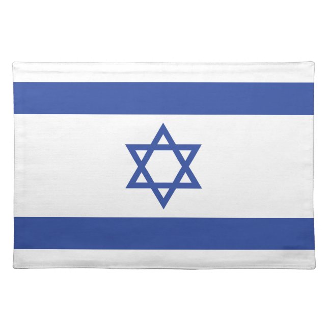 State of Israel Flag, Star of David Judaism Jewish Cloth Placemat (Front)
