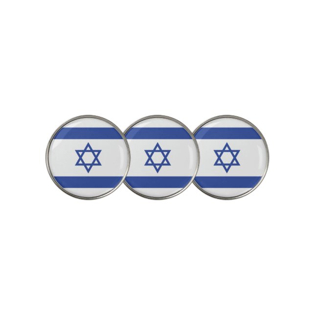 State of Israel Flag, Star of David Judaism Jewish Golf Ball Marker (3 Up)