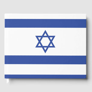 State of Israel Flag, Star of David Judaism Jewish Guest Book