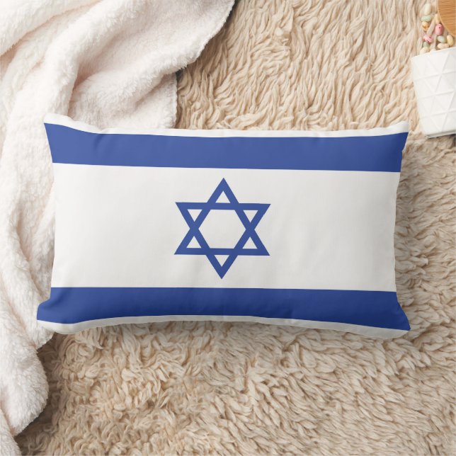State of Israel Flag, Star of David Judaism Jewish Lumbar Pillow (Blanket)