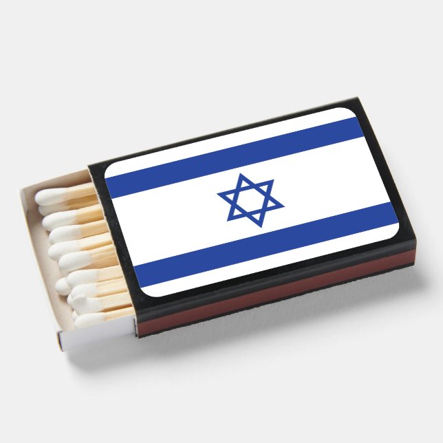 State of Israel Flag, Star of David Judaism Jewish Matchboxes (Front Open)