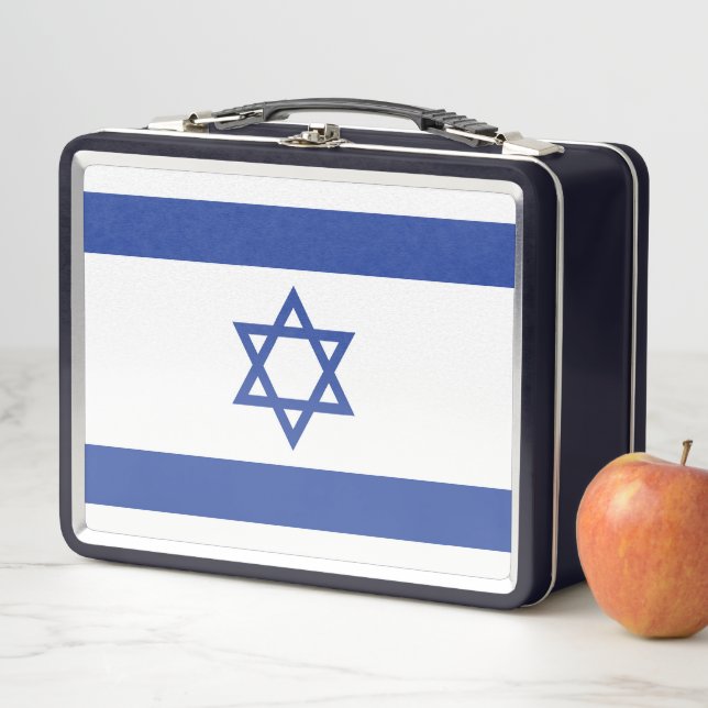 State of Israel Flag, Star of David Judaism Jewish Metal Lunch Box (In Situ)