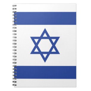 State of Israel Flag, Star of David Judaism Jewish Notebook