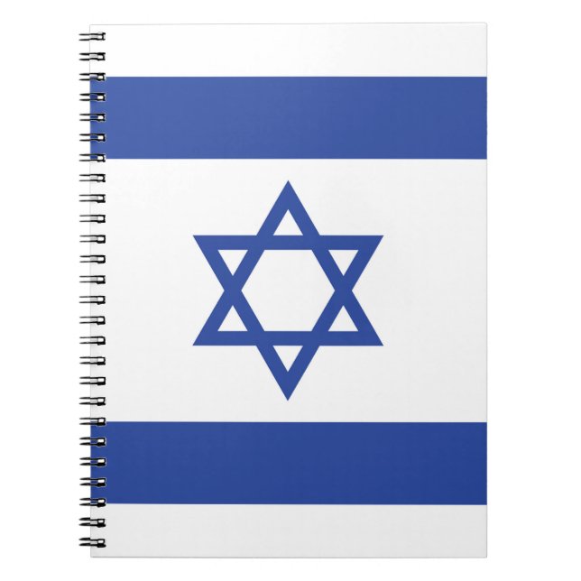 State of Israel Flag, Star of David Judaism Jewish Notebook (Front)