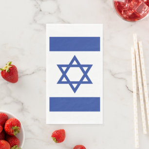 State of Israel Flag, Star of David Judaism Jewish Paper Guest Towels