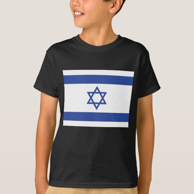 State of Israel Flag, Star of David Judaism Jewish T-Shirt (Front)