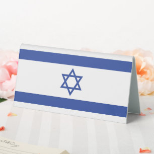 State of Israel Flag, Star of David Judaism Jewish Table Tent