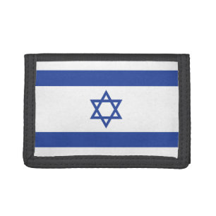 State of Israel Flag, Star of David Judaism Jewish Tri-fold Wallet