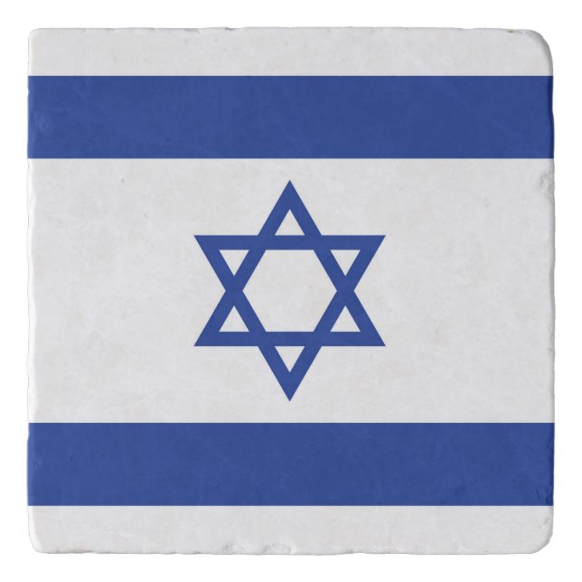 State of Israel Flag, Star of David Judaism Jewish Trivet (Front)