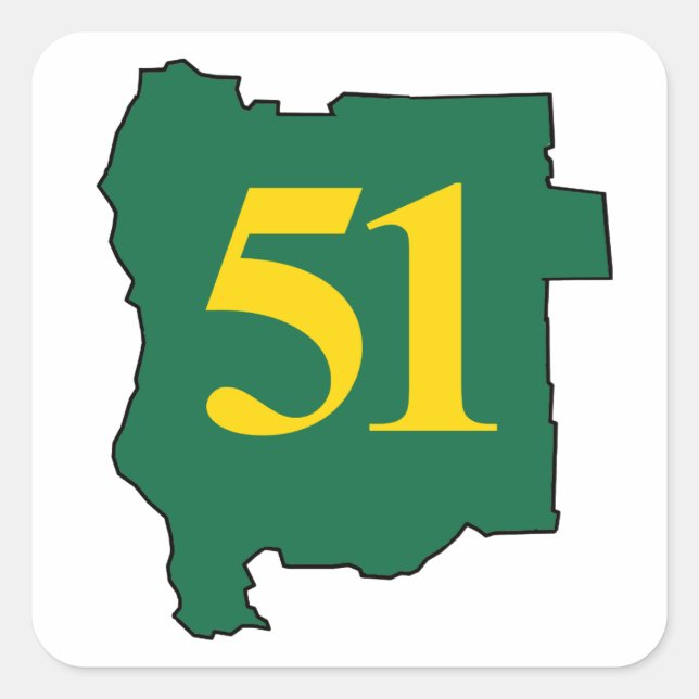 State of Jefferon 51 Square Sticker (Front)