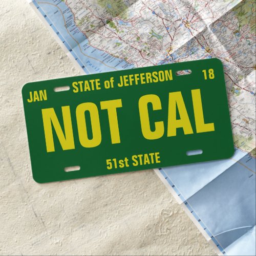 State of Jefferson Personalized License Plate