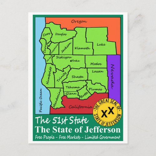 State of Jefferson Postcard