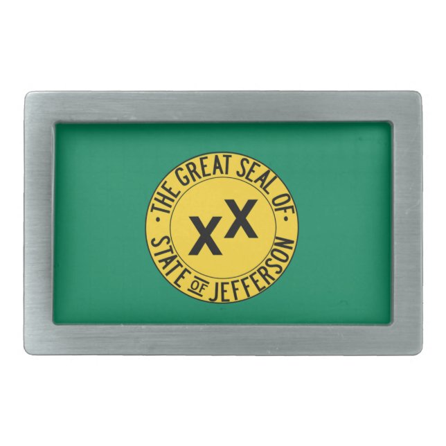 State of Jefferson Rectangular Belt Buckle (Front)