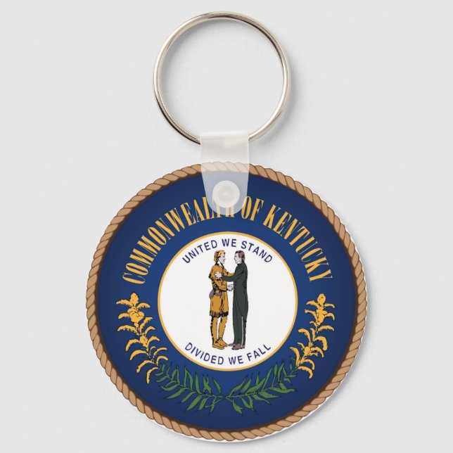 State of Kentucky Flag Seal Keychain (Front)