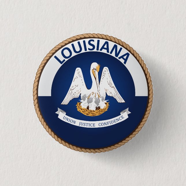 State of Louisiana Flag Seal Button (Front)