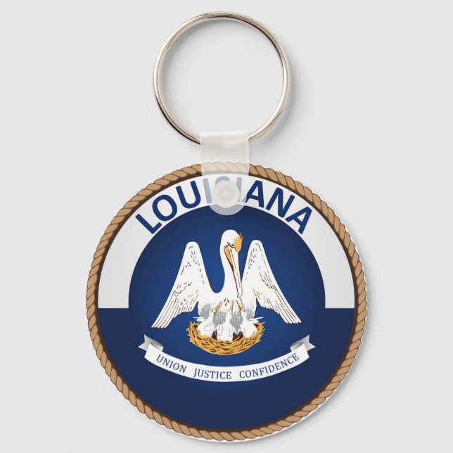State of Louisiana Flag Seal Keychain (Front)