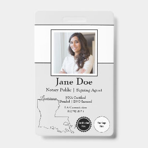 State of Louisiana Notary Public Badge w/ QR Code