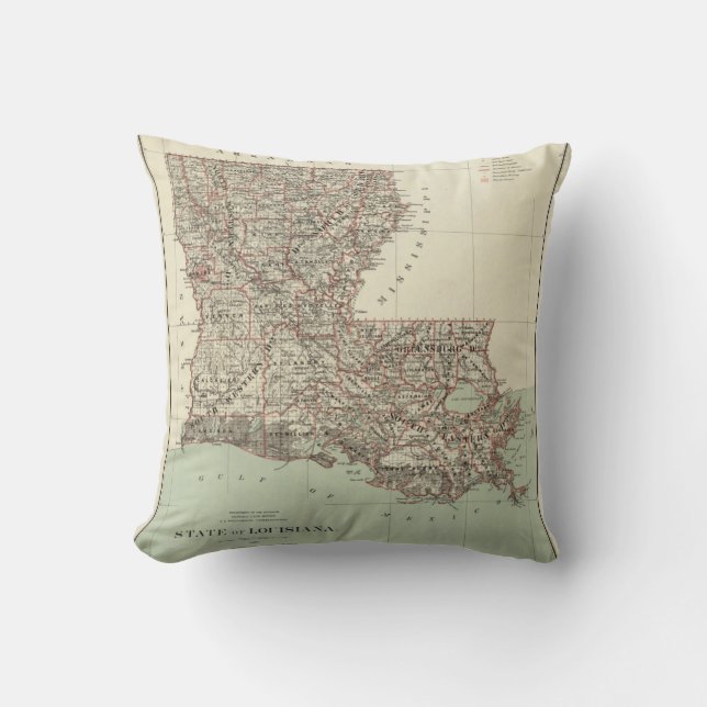 State of Louisiana Throw Pillow (Front)