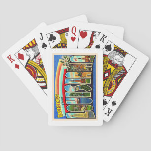 State of Louisiana Vintage Large Letter Postcard Poker Cards