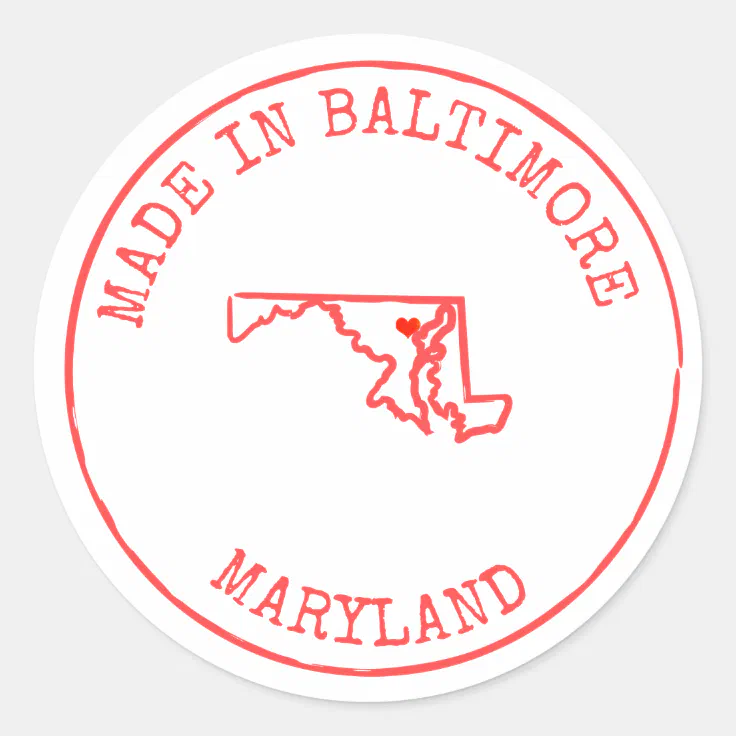 State of Maryland/Address/Business/Wedding Custom Classic Round Sticker