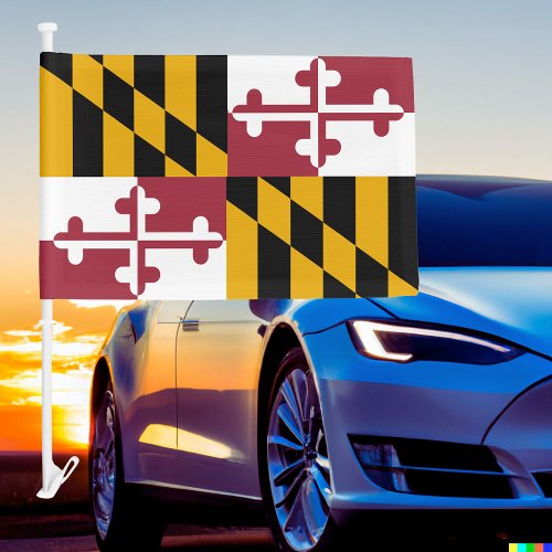 State of Maryland Car Flag