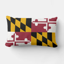 State of Maryland Flag Red Yellow Black White Lumbar Pillow