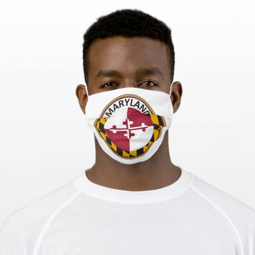 State Of Maryland Flag Seal Adult Cloth Face Mask