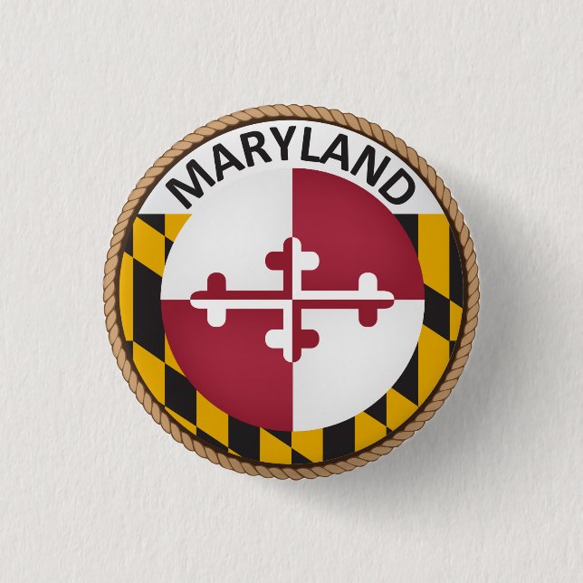 State of maryland Flag Seal Button (Front)