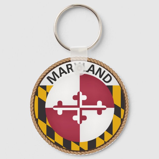 State of Maryland Flag Seal Keychain (Front)
