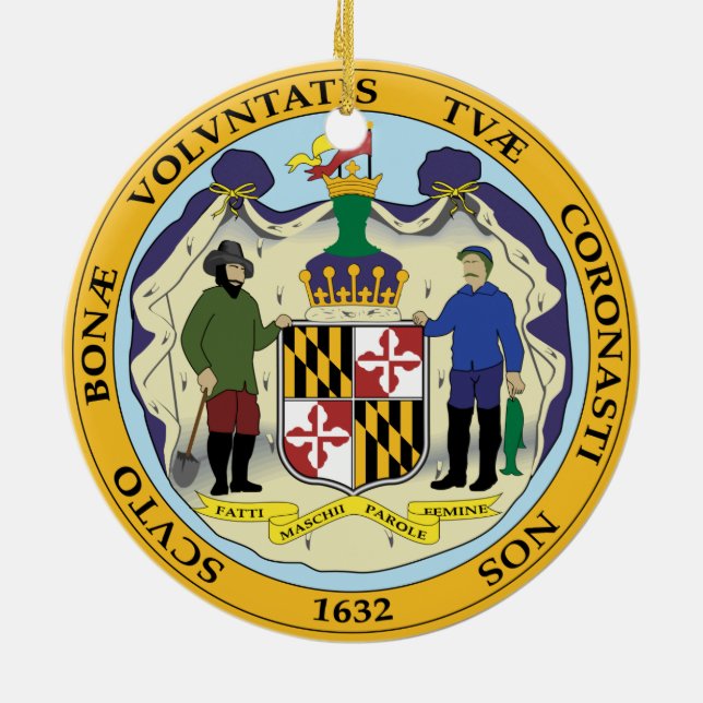 STATE OF MARYLAND SEAL CERAMIC ORNAMENT (Back)