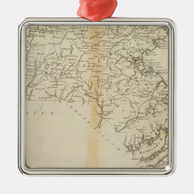 State of Massachusetts 2 Metal Ornament (Front)